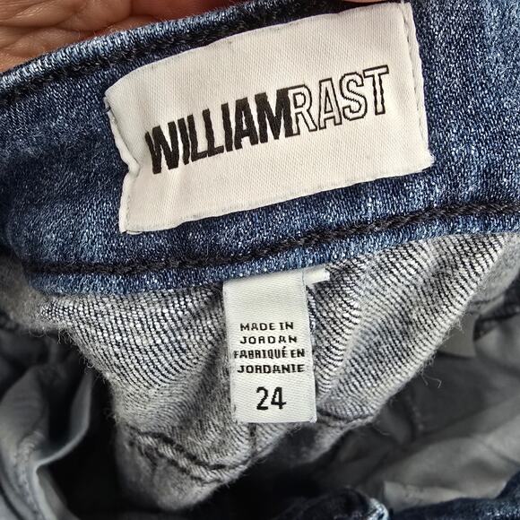 William Rast Junior Women Frayed Hem Wide Leg Crop Jeans Dark Wash Size 24 - Picture 5 of 13